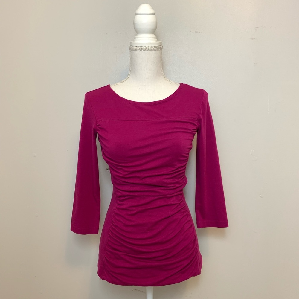 Theory Purple Ruched Blouse